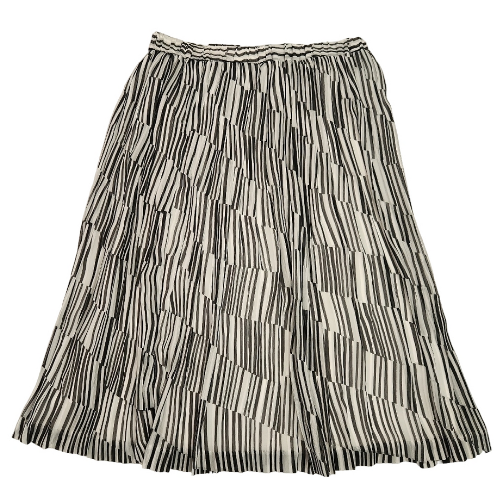 Banana Republic black and white midi elastic waist skirt size Medium